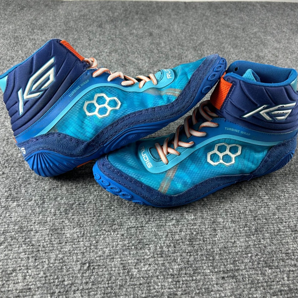 Rudis Kyle Snyder KS Turbine Wrestling Shoes Mens 10.5 Blue Orange High Top